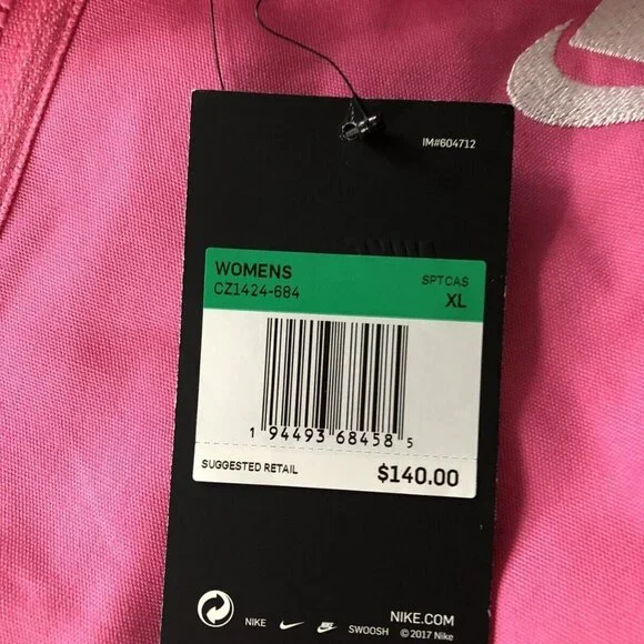 NWT. Nike Full Zip Pink Jacket Oversized Fit Womens Sizes New With Tags. Size XL - Picture 10 of 11